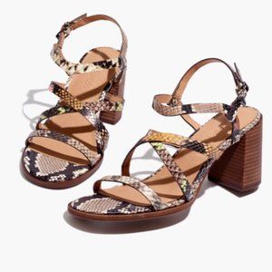 Madewell The Edie Sandal in Snake Embossed Leather